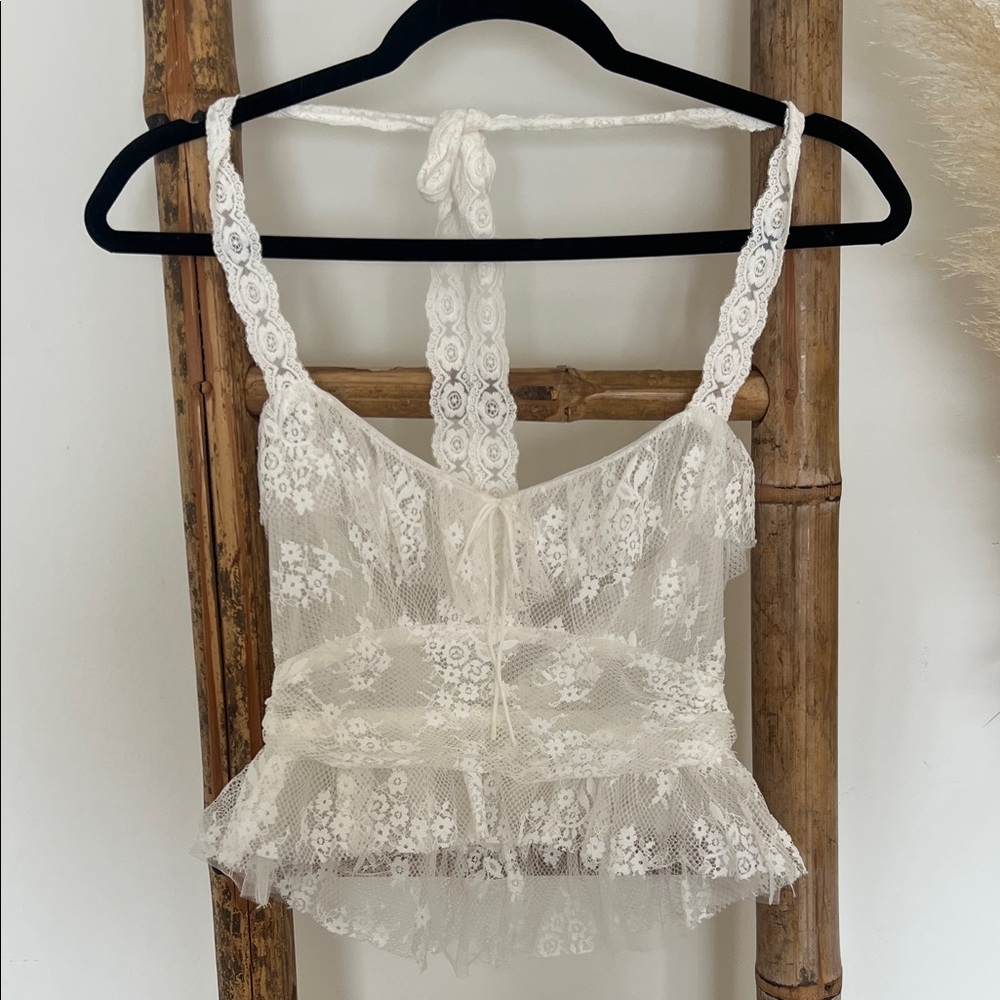 For Love And Lemons White Lace Top